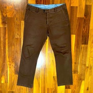 Gustin Chocolate Brown Slim Fit Chinos 35 x 31